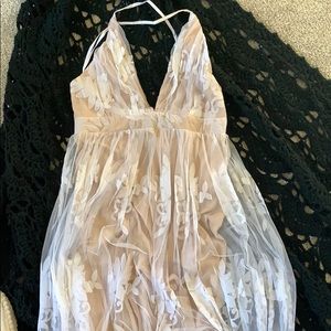 White dress. Reception dress